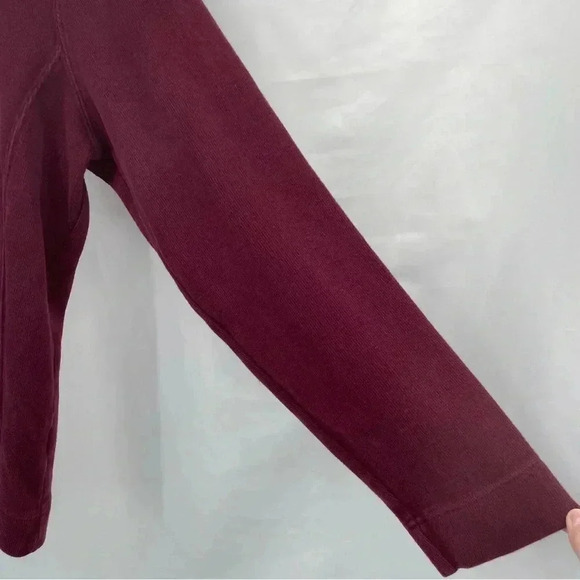 Eddie Bauer Men's Sweater Large Maroon Wine Quarter Zip Closure Long Sleeve - Picture 3 of 12